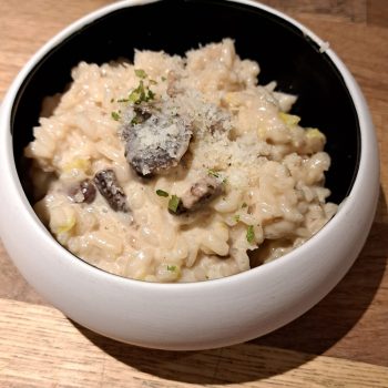 Cata-La Tavina. bodegas orube. risotto_de_setas_y_parmesano_rallado. Calle Laurel-Logroño.